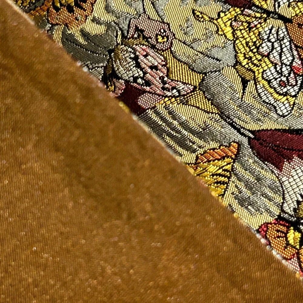 Handmade Silk Brocade Tablecloth – Shiny Jacquard Butterfly Art Textile
